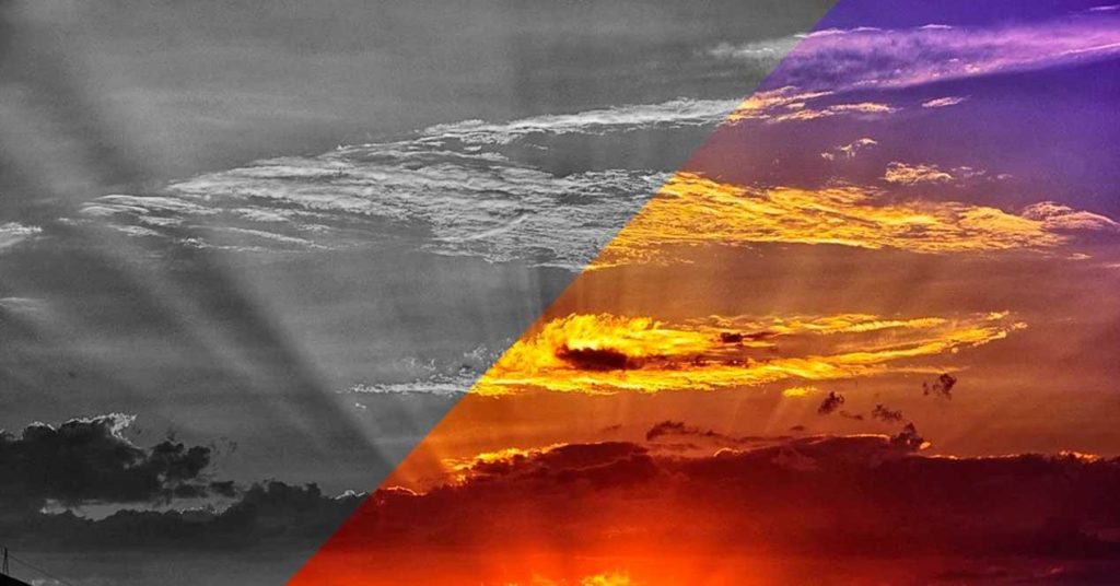 Foto blanco y negro a color