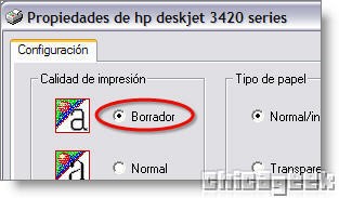 ahorra toner imprimiendo en modo borrador los documentos que no sean importantes